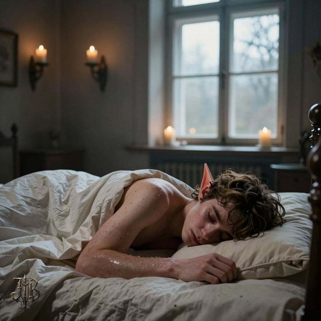 Elfen Jung im Bett